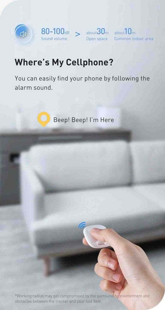 Tag Bluetooth Chống Thất Lạc Baseus T2 Pro Smart Device Tracker