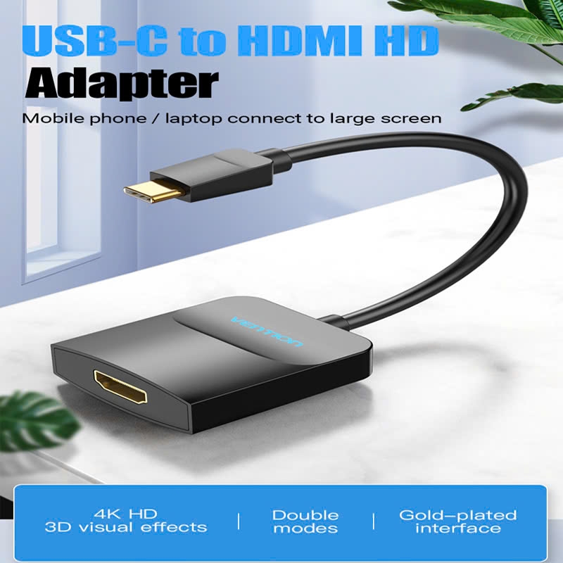 Bộ chuyển đổi Type C to HDMI Vention TDCBB (Round Cable)