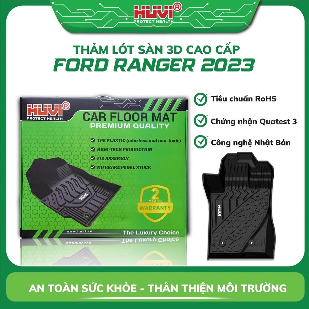 Thảm lót sàn ô tô Ford Ranger 2023 3D cao cấp
