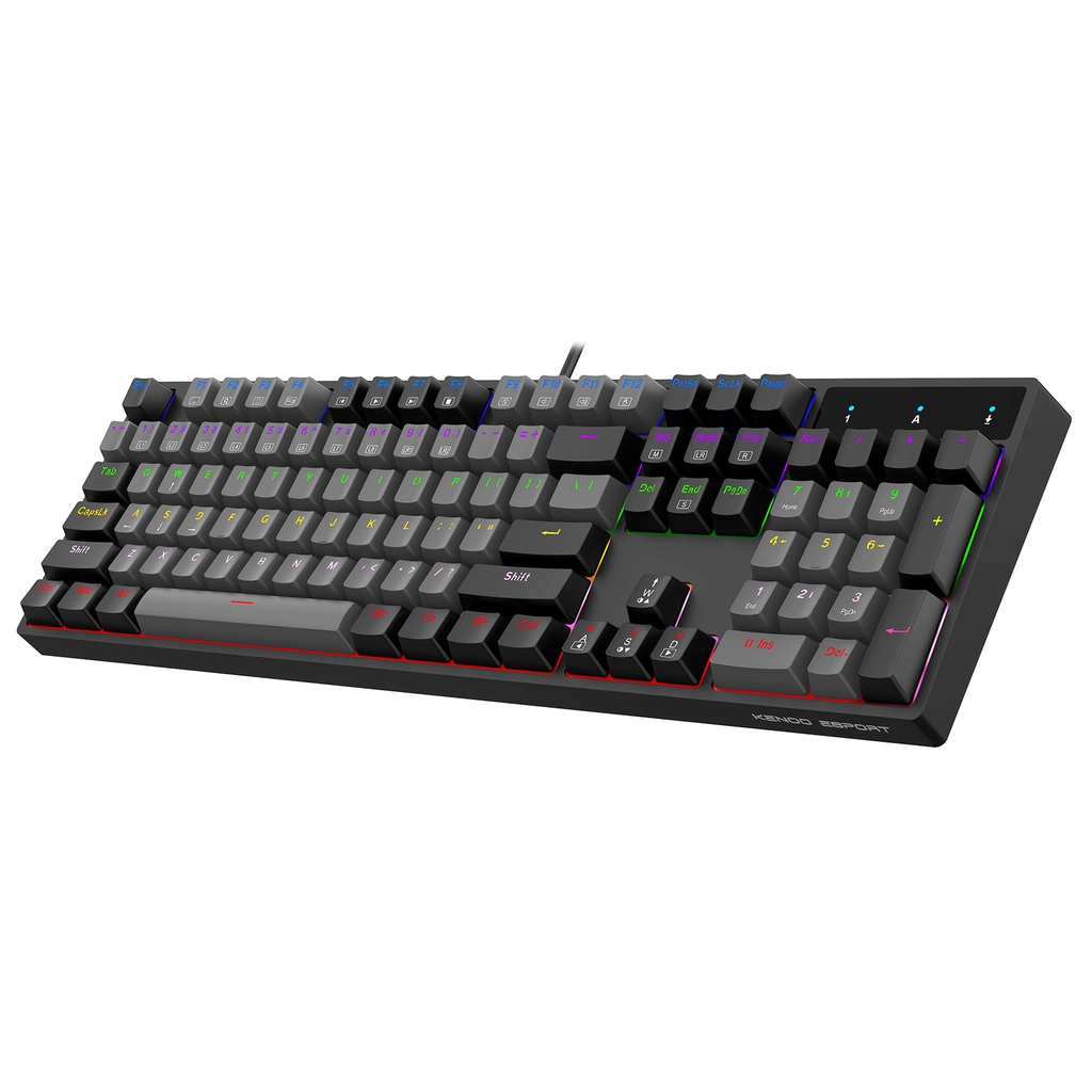 Bàn phím cơ gaming KENOO ESPORT EK104  - Màu đen và xám - Brown switch