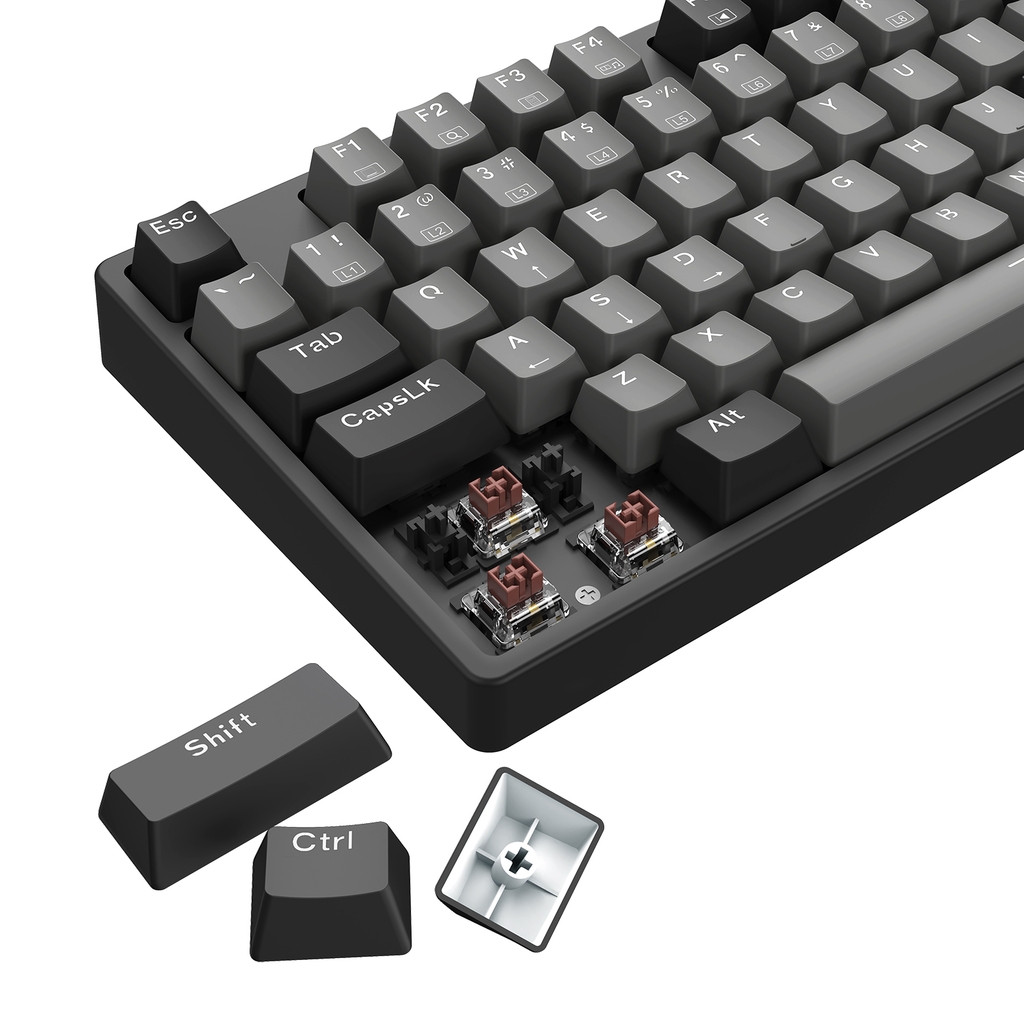 Bàn phím cơ gaming KENOO ESPORT EK104  - Màu đen và xám - Brown switch