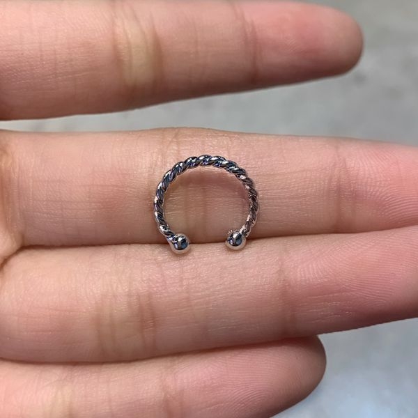 Bông tai kẹp chữ U hình xoắn ốc - 10mm