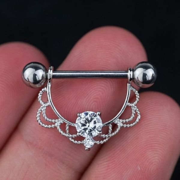 Khuyên ti siêu xinh màu bạch kim