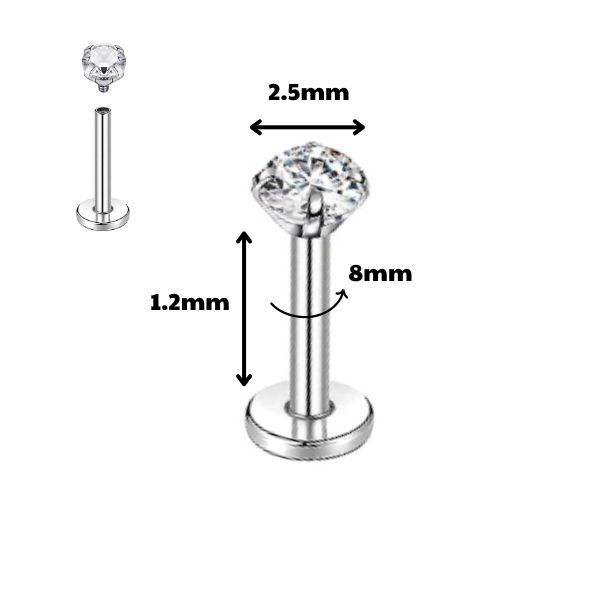 Khuyên tai đính đá nhiều size - 4 size - Thép không gỉ