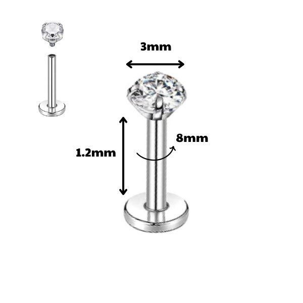 Khuyên tai đính đá nhiều size - 4 size - Thép không gỉ