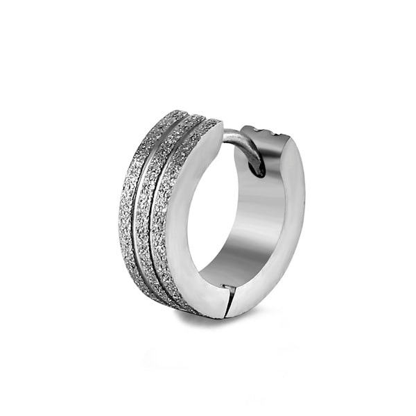 Khuyên tai tròn Hàn Quốc đường nhám sang trọng