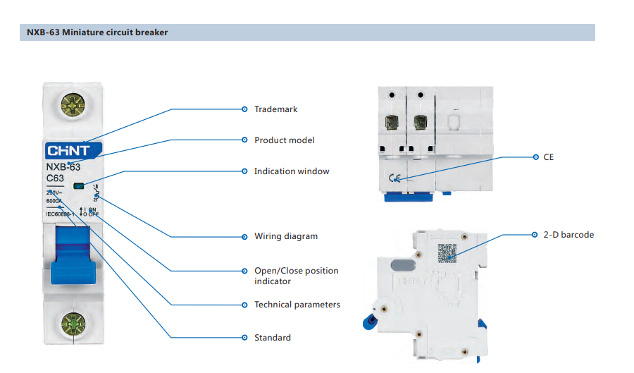 MCB Chint NXB-63 32A 6KA 1P