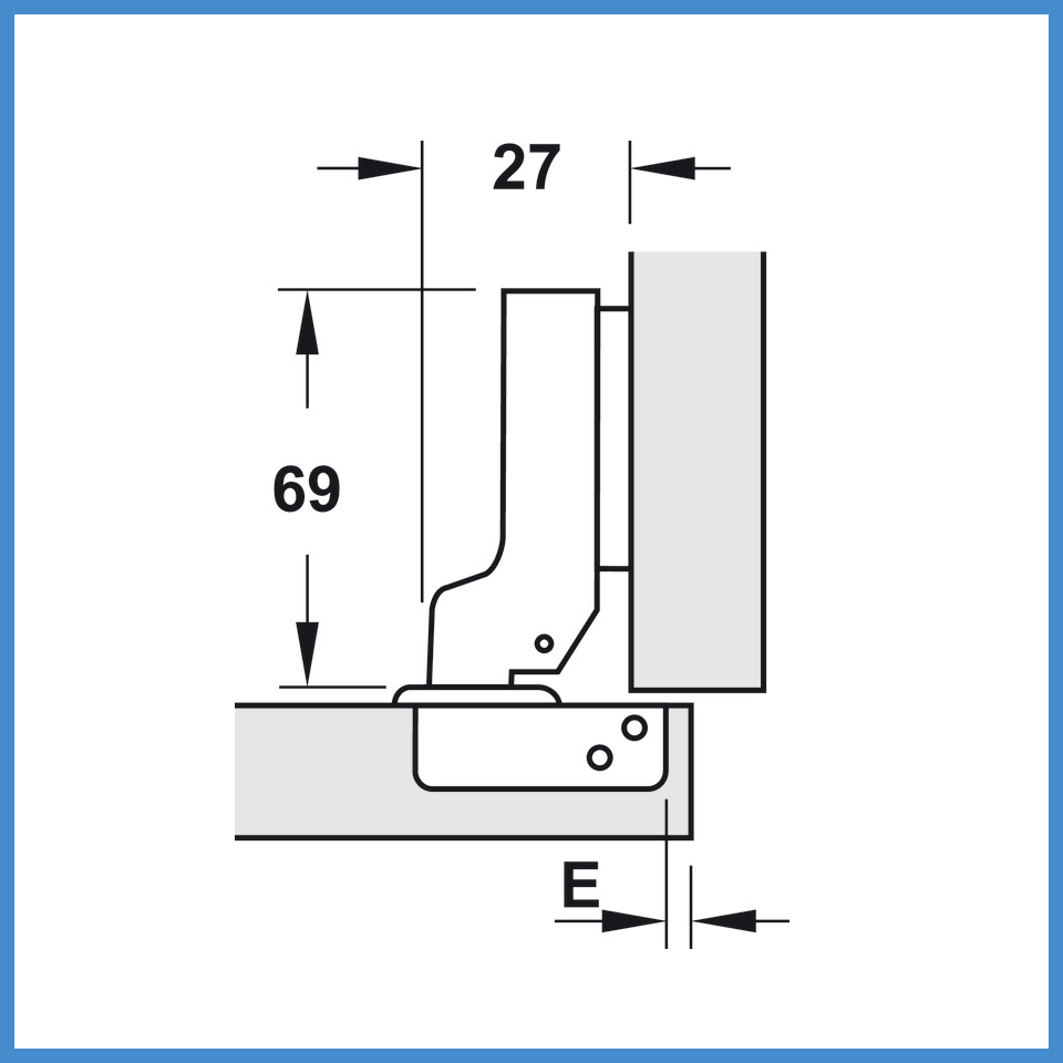 Bản Lề Trùm Nửa Metalla SM 95º Hafele 315.08.851