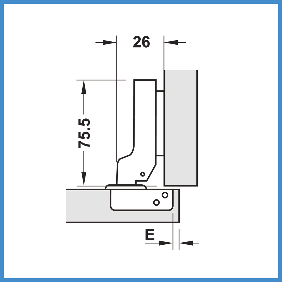 Bản Lề Trùm Nửa Metalla SM DIY 110º Hafele 483.01.721