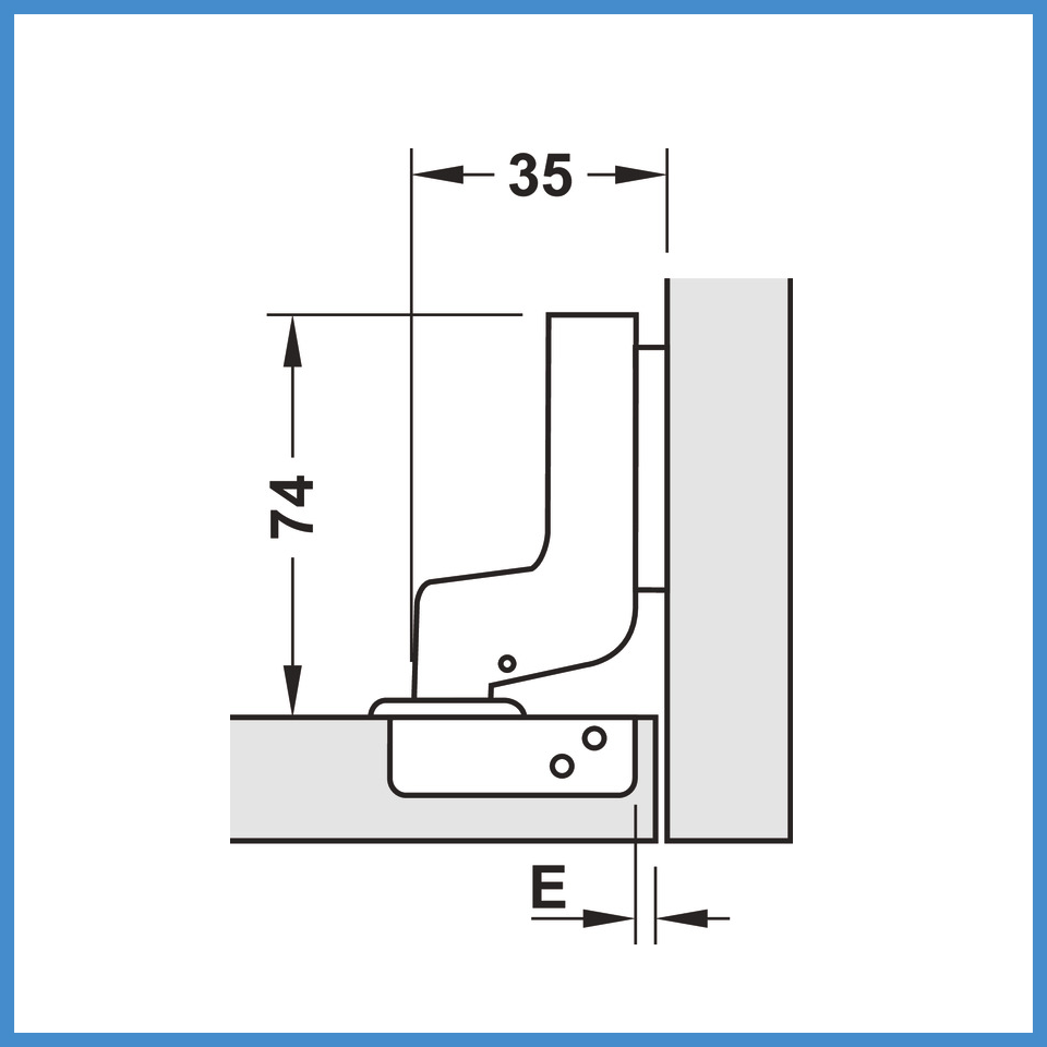 Bản Lề Lọt Lòng Metalla SM DIY 110º Hafele 483.01.722