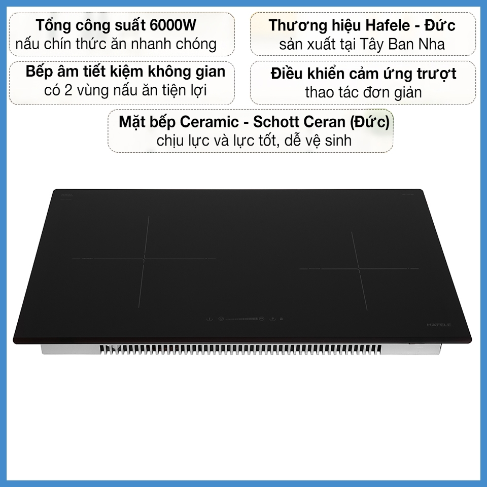 Bếp Từ 2 Vùng Nấu HC-I772D Hafele 536.61.645