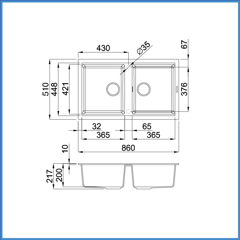 Chậu Rửa Chén Bằng Đá Malloca TITANIUM K-45073