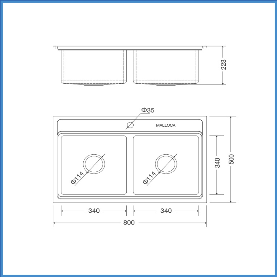 Chậu Rửa Chén Inox Malloca MS 8812