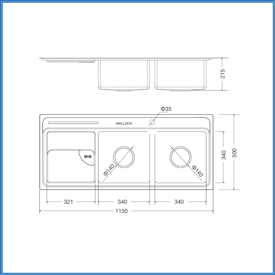 Chậu Rửa Chén Inox Malloca MS 8816 N