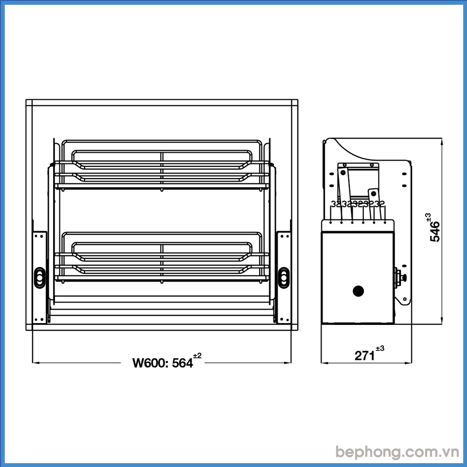 Giá Bát Đĩa Nâng Hạ Oria 600mm Hafele 504.76.704