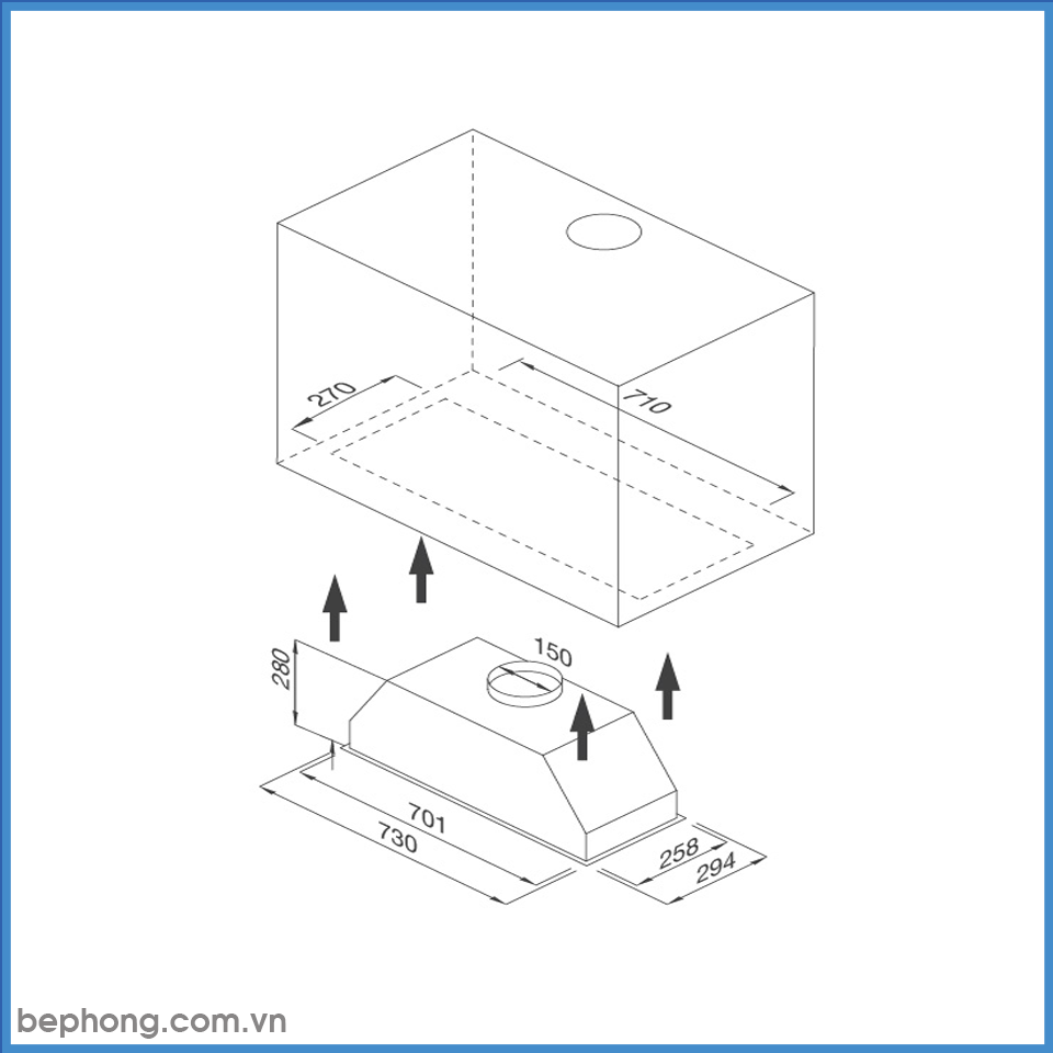 Máy Hút Mùi Âm Tủ Malloca Hiden K-730