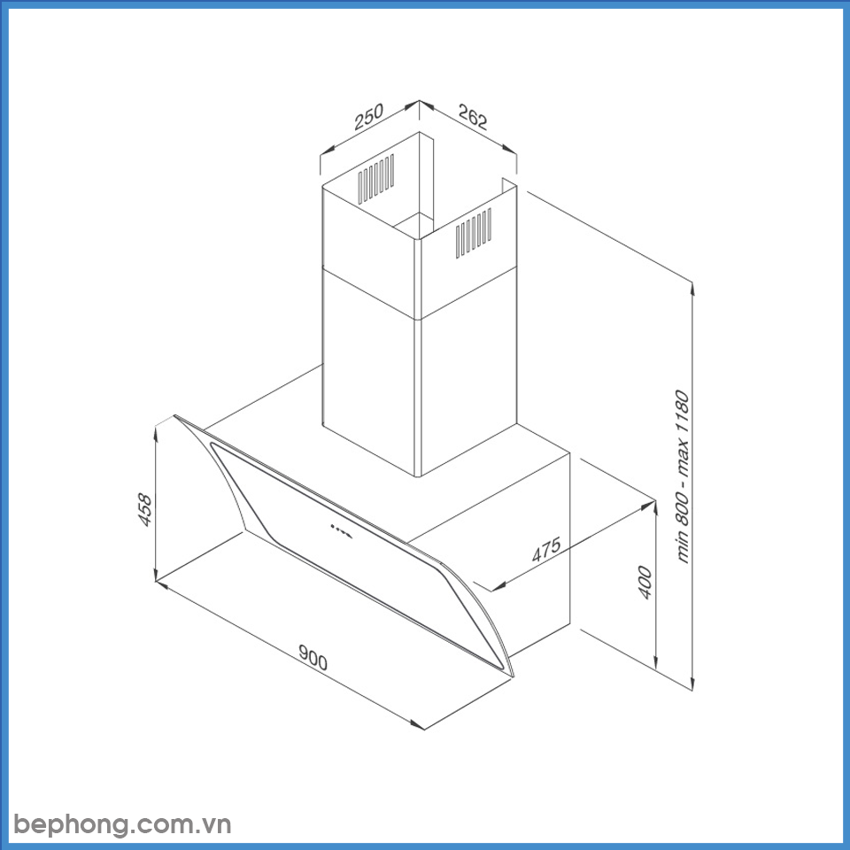 Máy Hút Mùi Áp Tường Malloca PLANA K3444