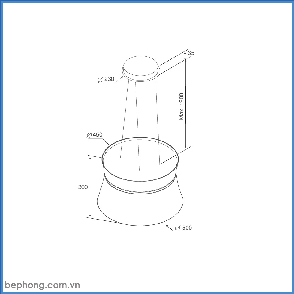 Máy Hút Mùi Đảo Malloca SOPHIE K-500W