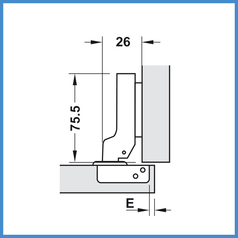 Bản Lề Trùm Nửa Metalla SM 110º Hafele 315.06.351