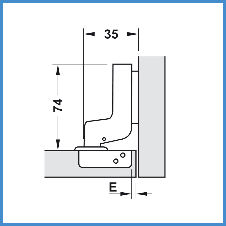 Bản Lề Lọt Lòng Metalla SM 110º Hafele 315.06.352