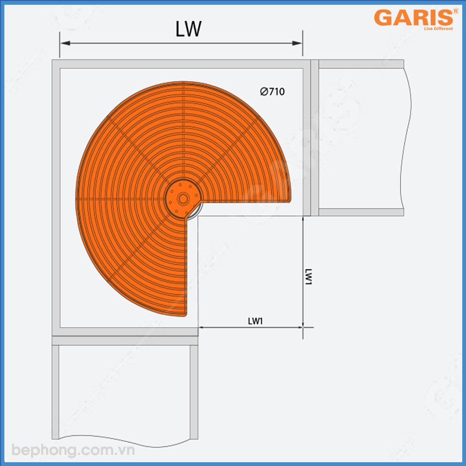 Mâm Xoay Tủ Bếp 270º Garis GS05.80C