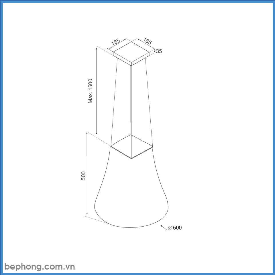 Máy Hút Mùi Đảo Malloca ADEL P-3810