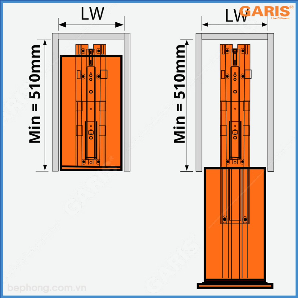 Tủ Đồ Khô Cánh Kéo 400mm Garis MS6.40GA