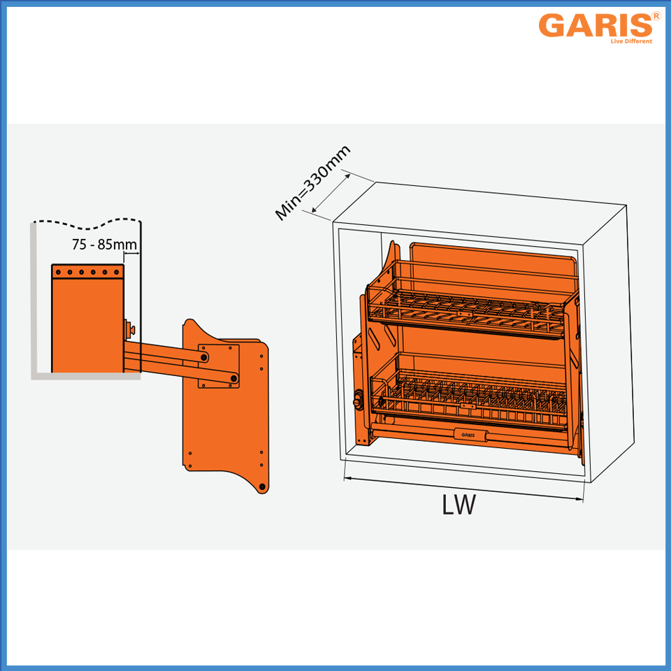 Giá Bát Nâng Hạ 600mm Garis GL06.60E