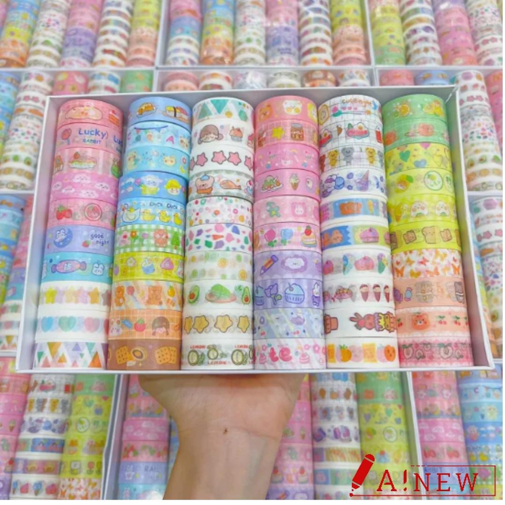Combo băng keo giấy Washi Tape hoạ tiết cute