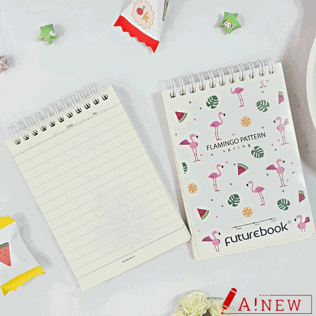 Sổ Lò Xo A6 - A6LX / Sổ lò xo Future Book / Sổ lò xo dọc A6 / Sổ lò xo dễ thương / 85 trang/ mã số 965671