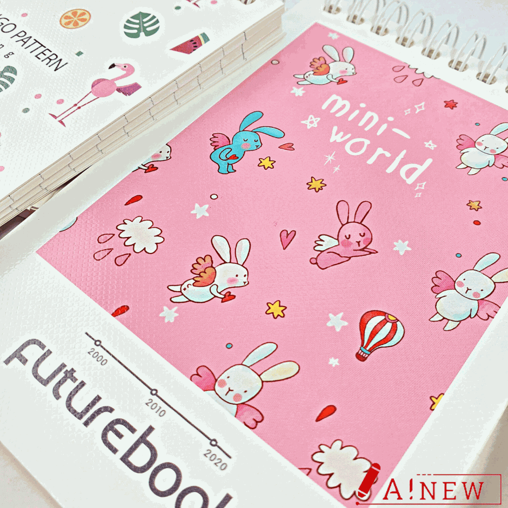 Sổ Lò Xo A6 - A6LX / Sổ lò xo Future Book / Sổ lò xo dọc A6 / Sổ lò xo dễ thương / 85 trang/ mã số 965671