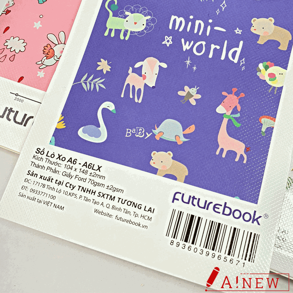 Sổ Lò Xo A6 - A6LX / Sổ lò xo Future Book / Sổ lò xo dọc A6 / Sổ lò xo dễ thương / 85 trang/ mã số 965671