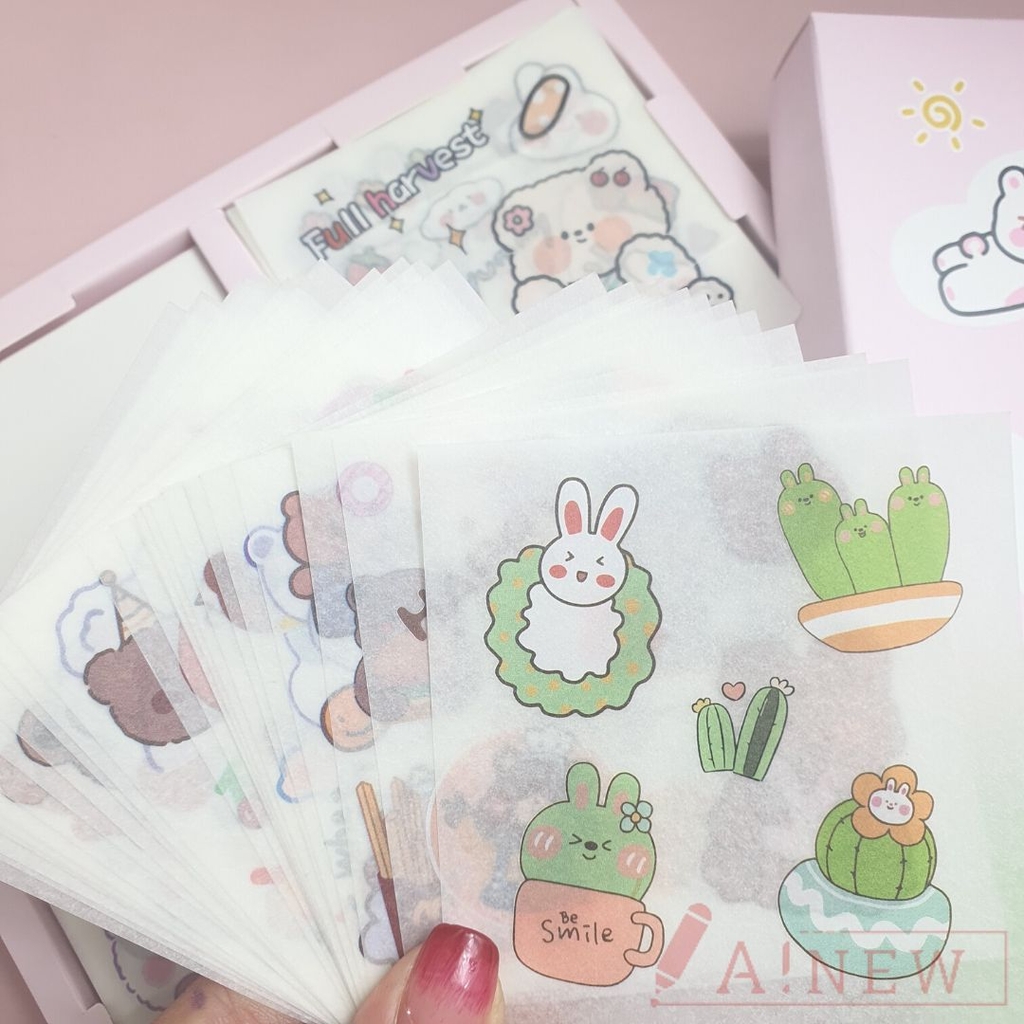 Hộp Sticker 100 tờ siêu dễ thương.