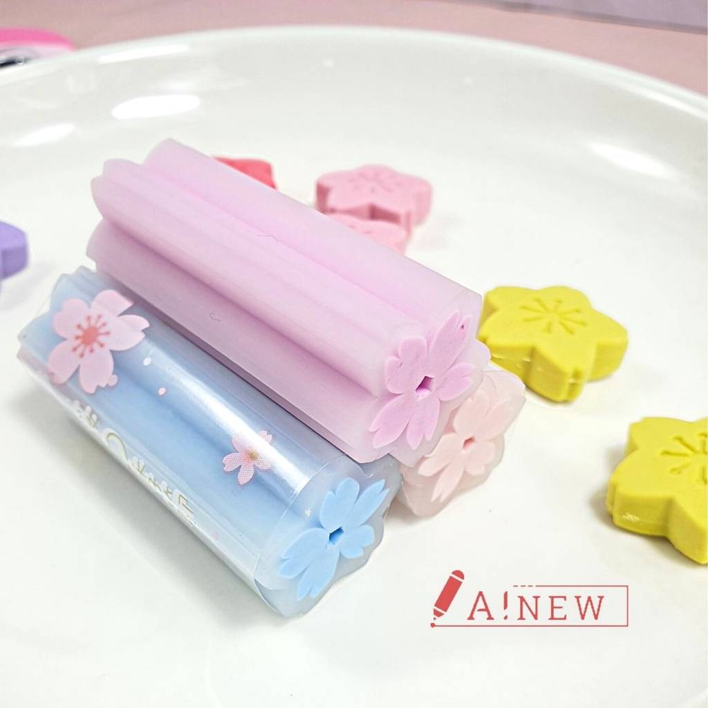 Combo 3 thỏi gôm tẩy bút chì hoa Anh Đào (tặng 4 viên tẩy hoa anh đào nhỏ)