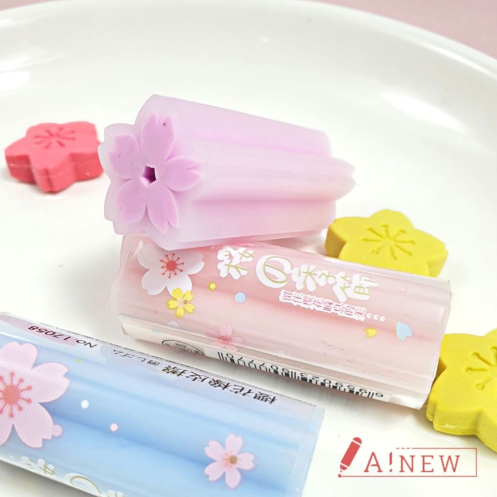 Combo 3 thỏi gôm tẩy bút chì hoa Anh Đào (tặng 4 viên tẩy hoa anh đào nhỏ)