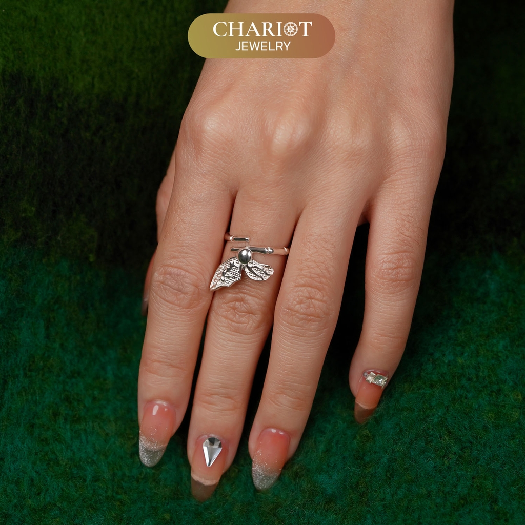Nhẫn bạc 925 NCJ43 CHARIOT cánh bướm đính đá sang trọng cá tính ChariotJewelry
