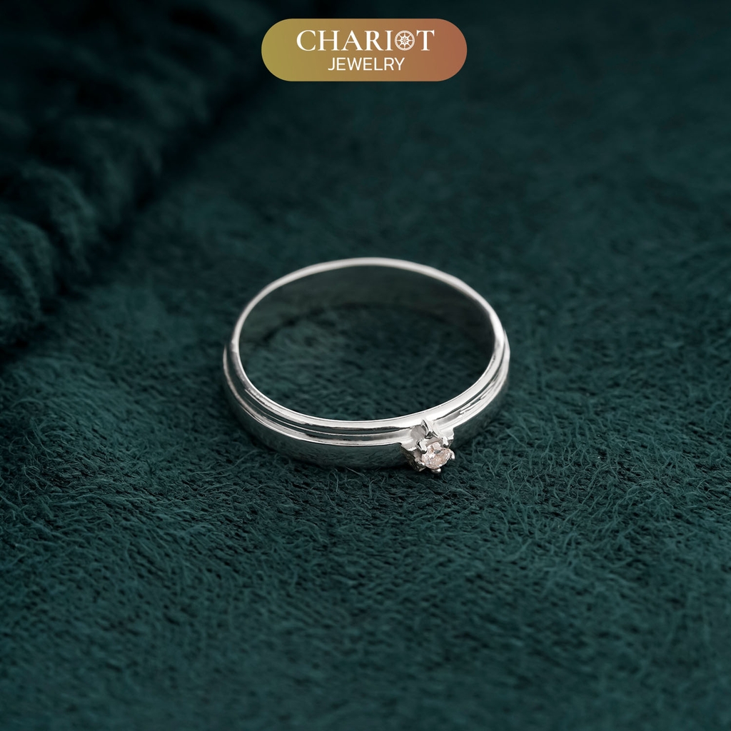 Nhẫn đôi bạc S925 nam nữ NCJ139 Starry Night Heart, nhẫn couple bạc, quà tặng 8-3 ý nghĩa dành tặng bạn gái, ChariotJewelry