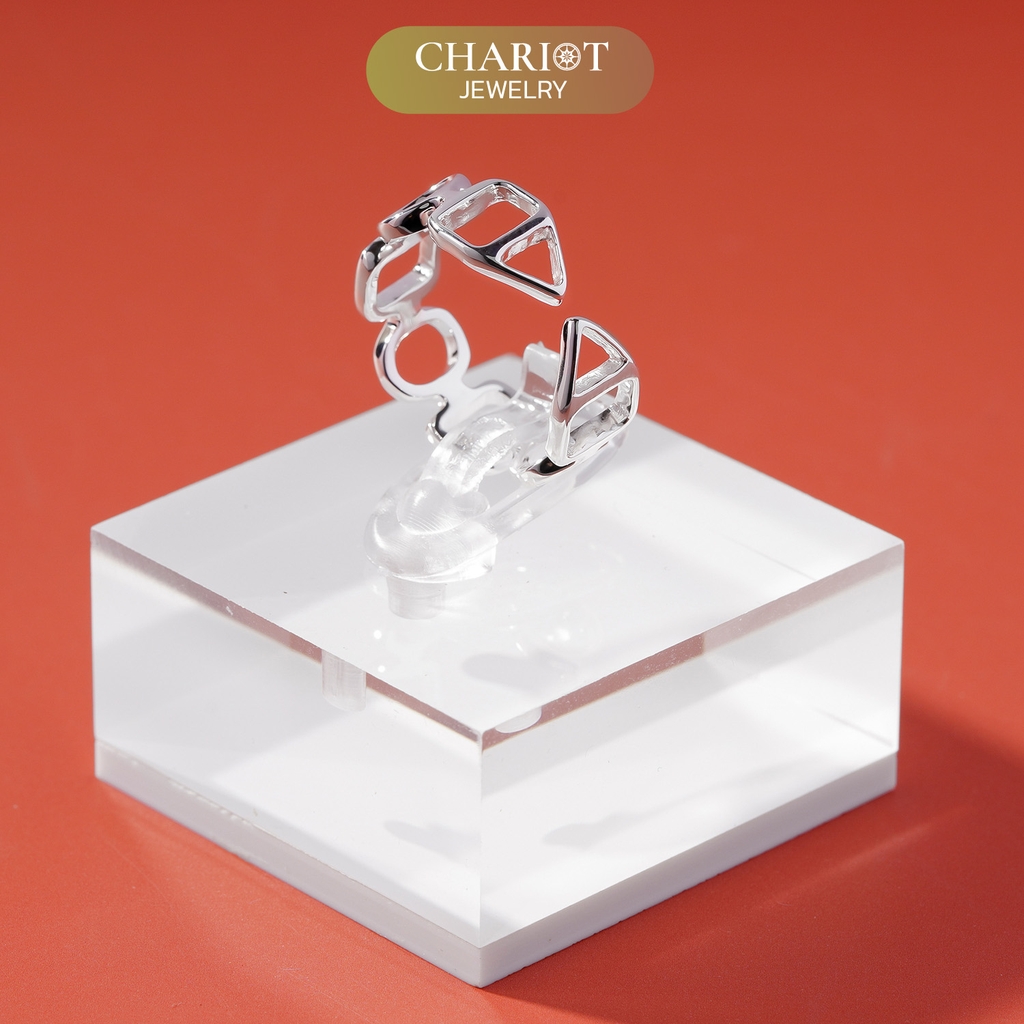 Nhẫn Bạc NCJ20 Hình Khối Thủ Công Chariot Jewelry