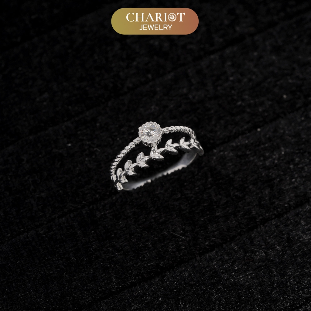 Nhẫn bạc NCJ45 Vòng nguyệt quế, quà tặng sinh nhật dành cho bạn gái ChariotJewelry