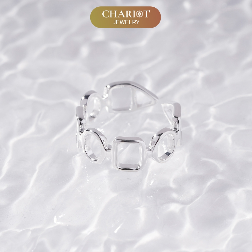 Nhẫn Bạc NCJ20 Hình Khối Thủ Công Chariot Jewelry