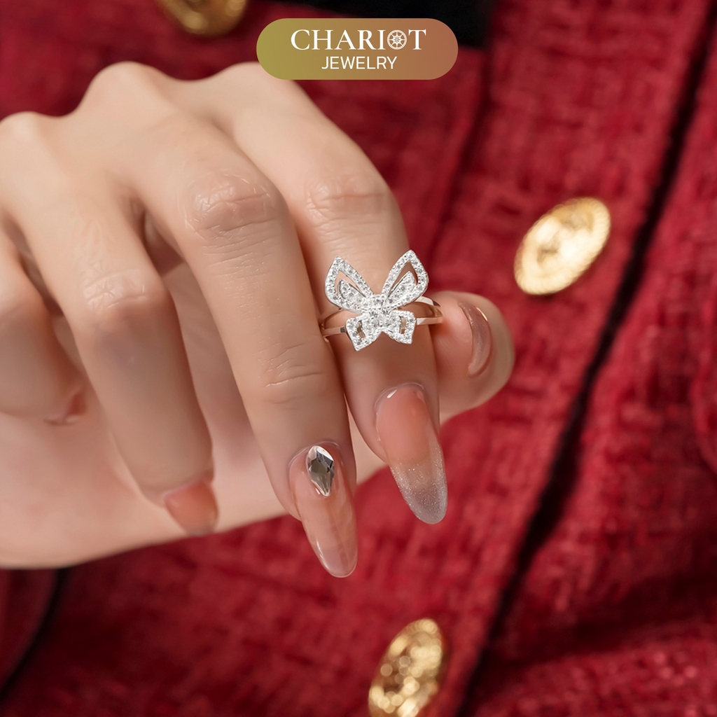 Nhẫn bạc NCJ53 Hồ Điệp đá ChariotJewelry