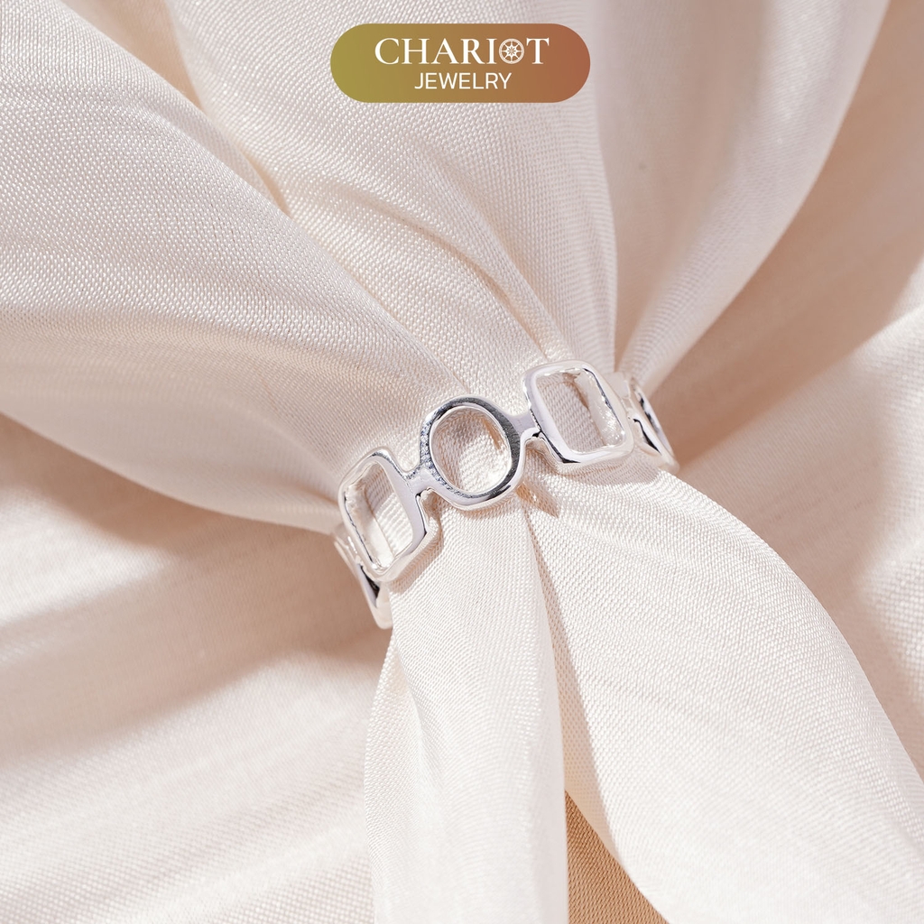 Nhẫn Bạc NCJ20 Hình Khối Thủ Công Chariot Jewelry