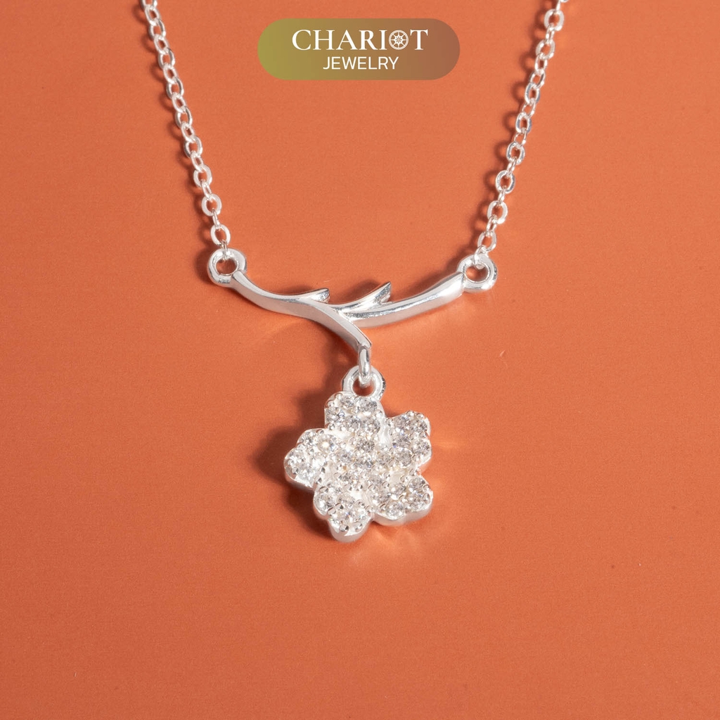 Dây chuyền bạc s925 DCJ159 Blossom Charm ChariotJewelry