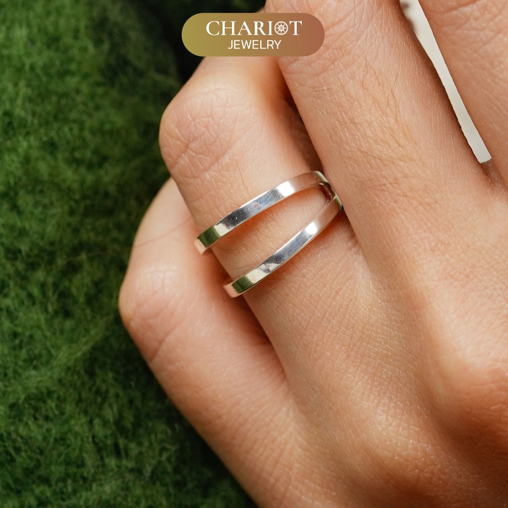 Nhẫn Bạc NCJ21 2 Lớp Chariot Jewelry