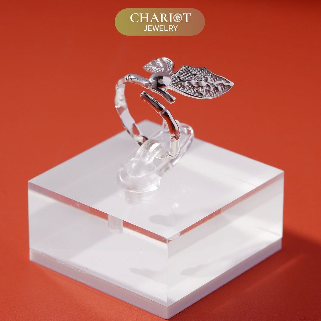 Nhẫn bạc 925 NCJ43 CHARIOT cánh bướm đính đá sang trọng cá tính ChariotJewelry