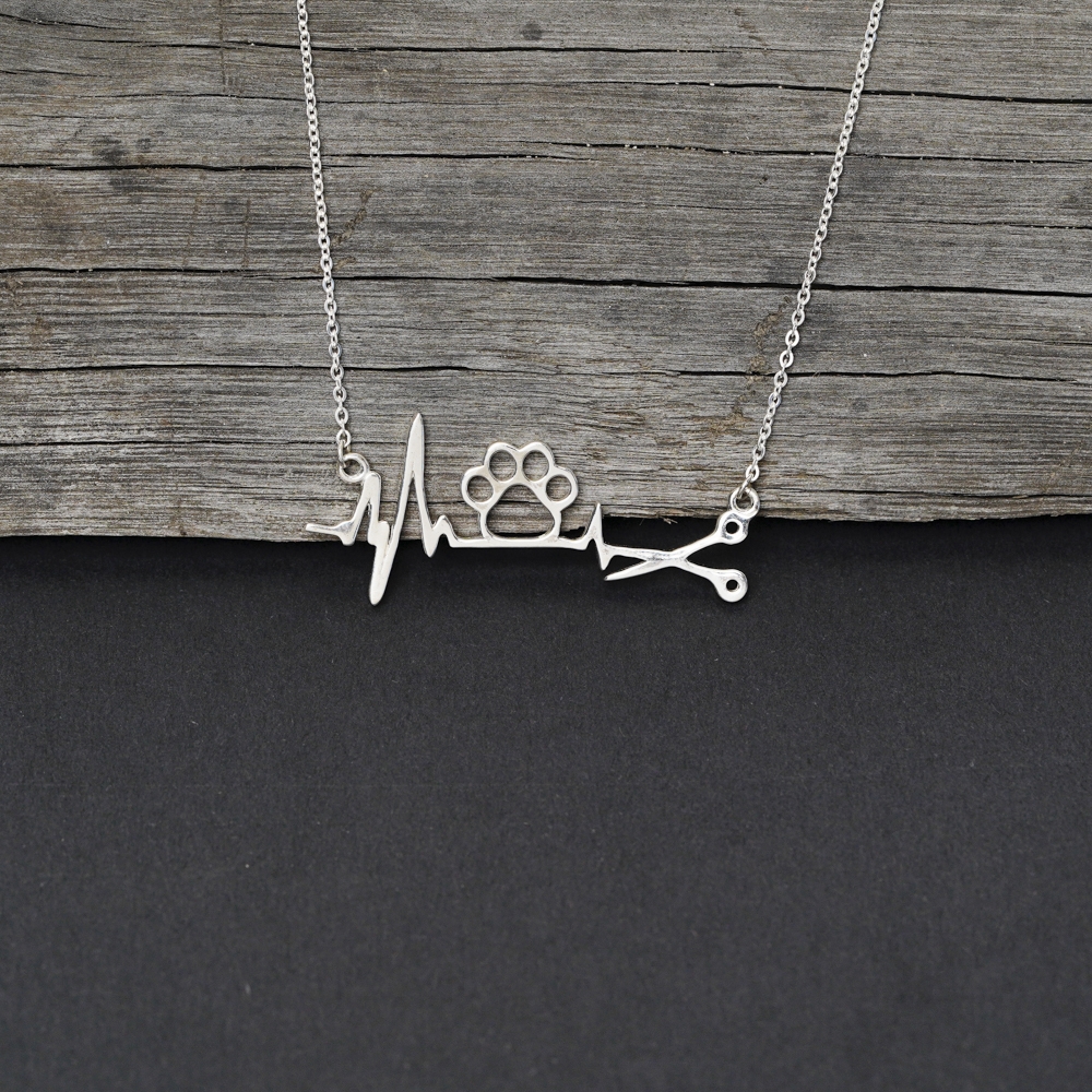 Dây chuyền DCJ98 nhịp đập trái tim dấu chân Pet bạc 925 ChariotJewelry