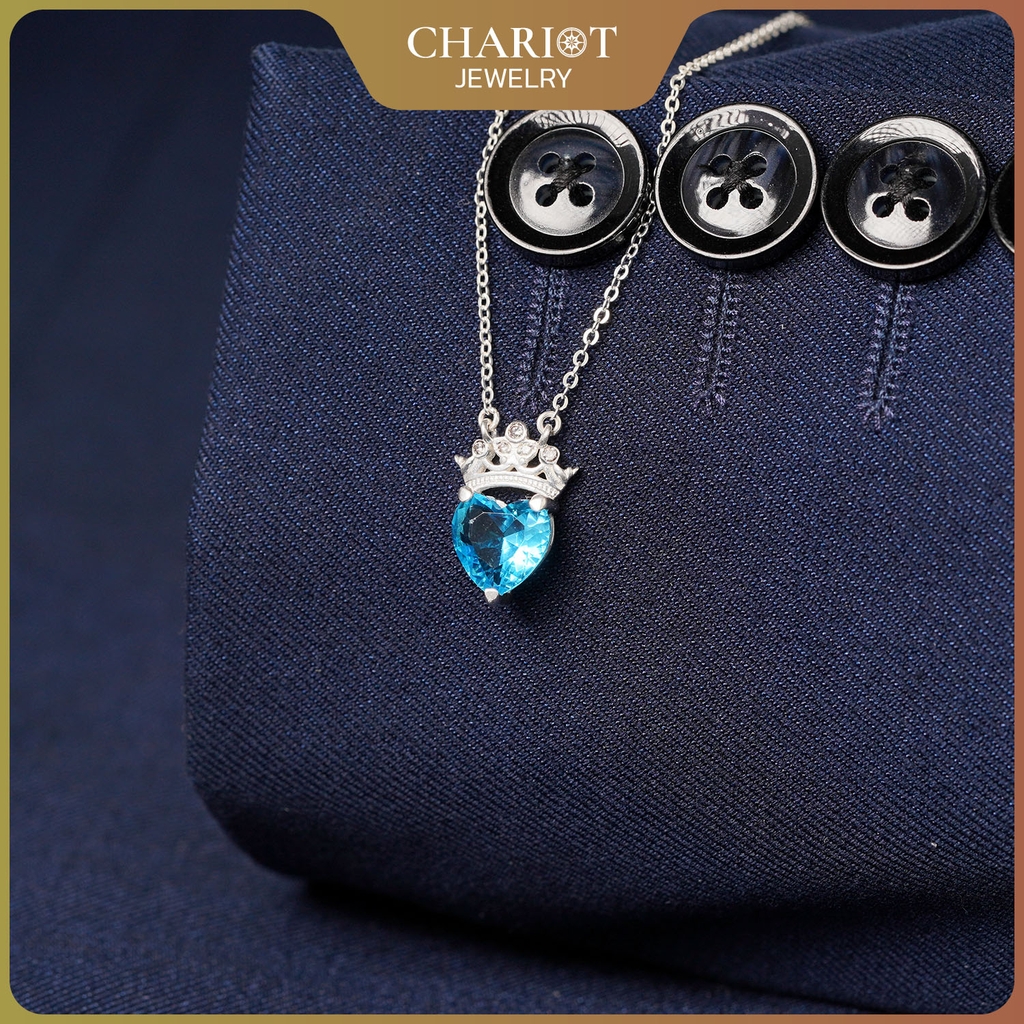 Dây chuyền bạc DCJ65 S925 Queen Heart sang trọng quý phái, quà tặng Valentine ý nghĩa, Chariot Jewelry