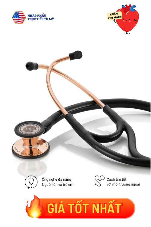 Ống Nghe ADC Cardiology Adscope® 601 Rose Gold/Black Đen Gương Vàng (2 màng khám)