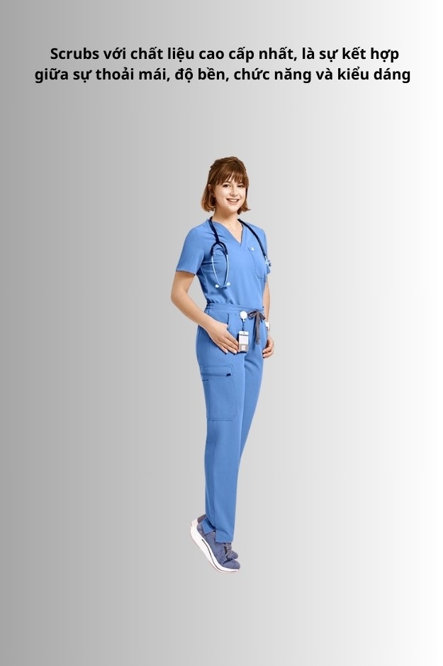 Quần Scrubs nữ cao cấp, thương hiệu MOH, kiểu Skinny, 11 túi, chất vải và form chuẩn Mỹ (WPS102S)