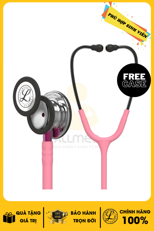 Ống Nghe Littmann Classic III ™ MirrorFinish Chestpiece, Pearl Pink Tube 5962